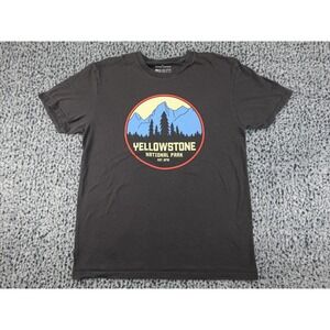 General Standard Yellowstone National Park T-Shirt Mens Medium Grey Good Graphic